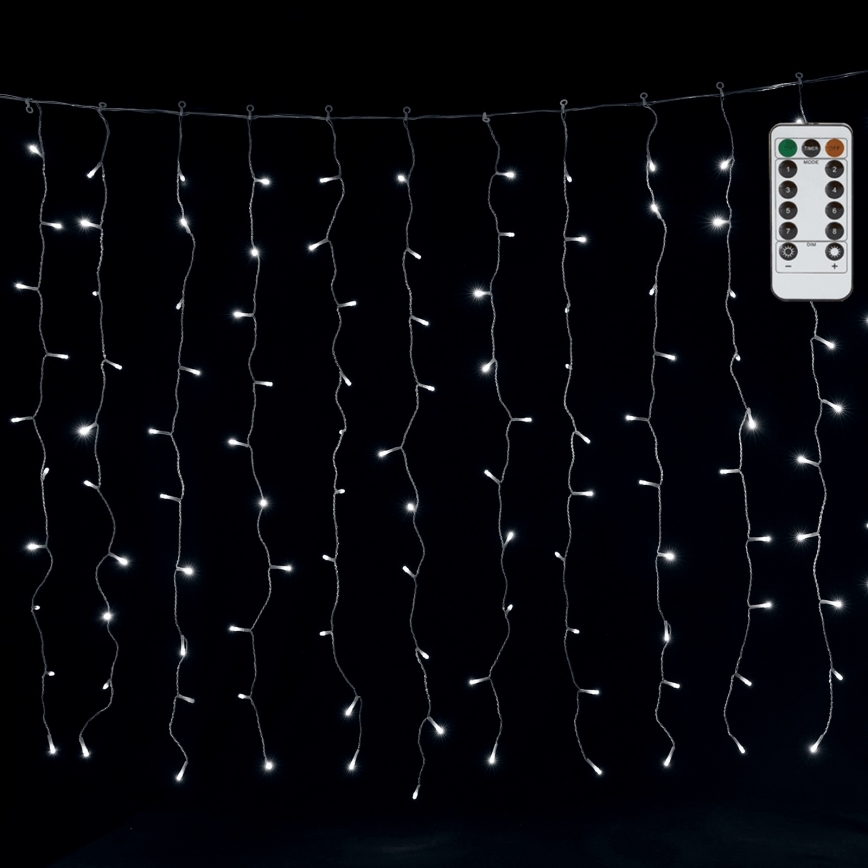 Aigostar - LED vanjski božićni lanac 300xLED/8 funkcija 3x1m IP44 hladno bijela + daljinski upravljač