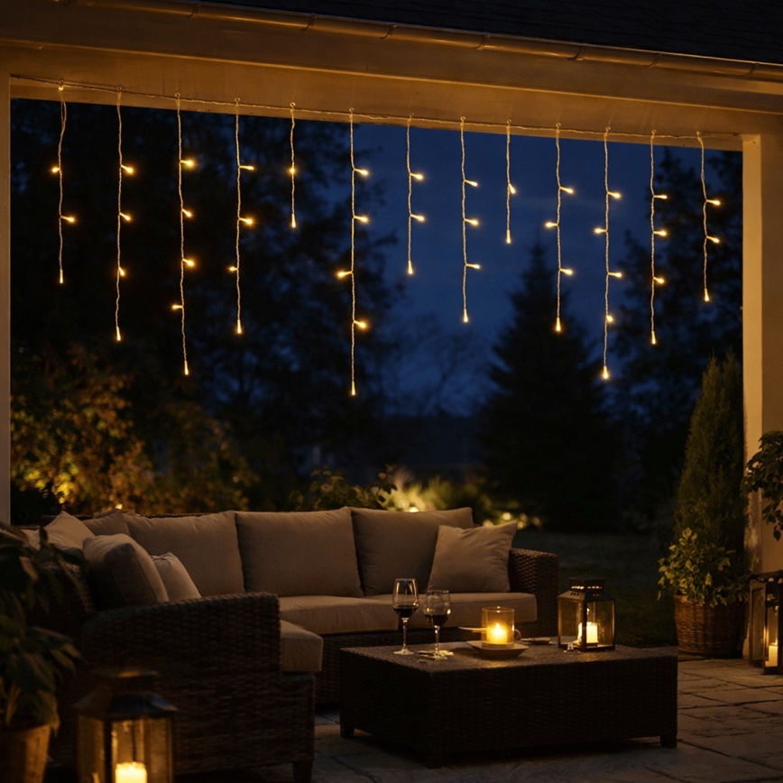 Aigostar - LED vanjski božićni niz 300xLED/8 funkcija 3xAA 18x0,6 m IP44 topla bijela