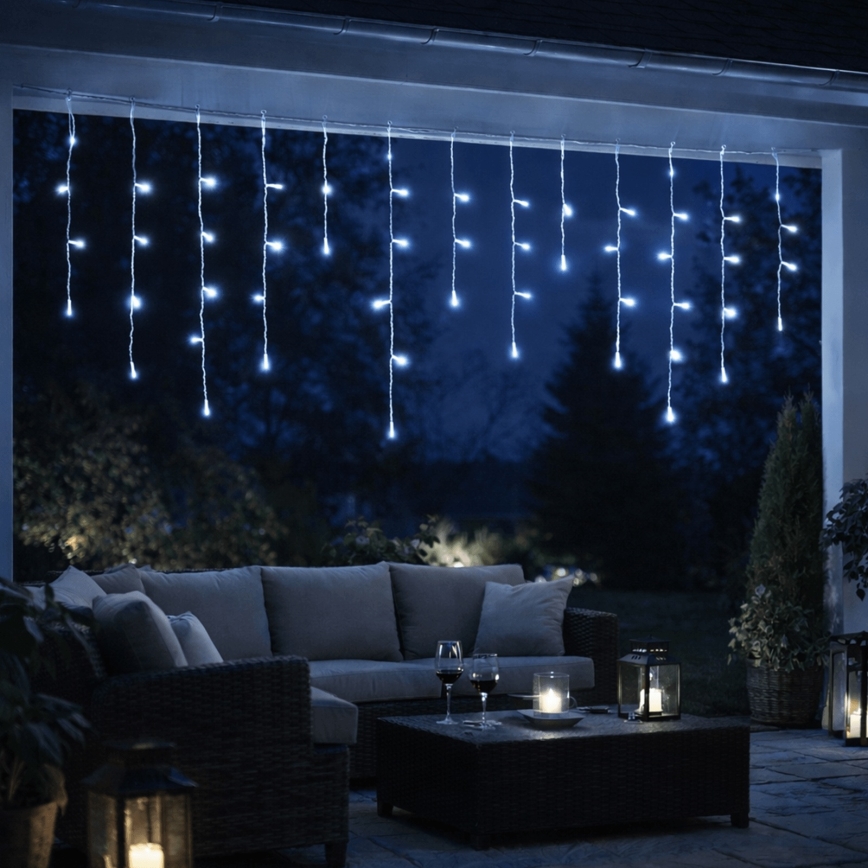 Aigostar - LED vanjski božićni niz 300xLED/8 funkcija 3xAA 18x0,6 m IP44 hladna bijela