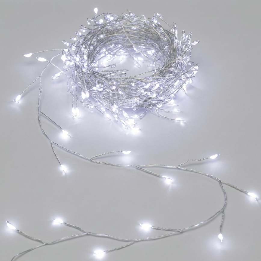 Aigostar - LED Vanjski božićni lanac 300xLED/8 funkcija 3xAA 9,3m IP44 hladno bijela