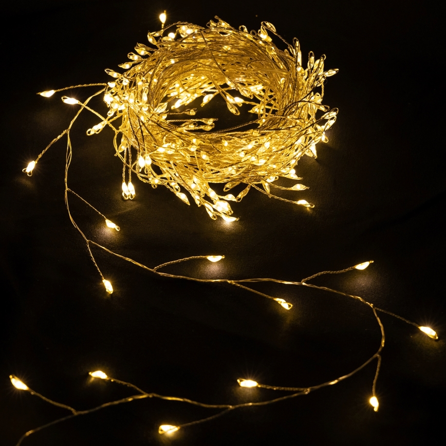Aigostar - LED vanjski božićni niz 300xLED/8 funkcija 3xAA 9,3m IP44 topla bijela