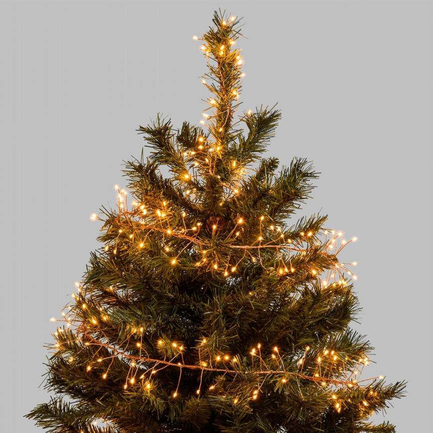 Aigostar - LED vanjski božićni niz 300xLED/8 funkcija 3xAA 9,3m IP44 topla bijela