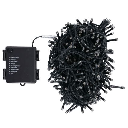 Aigostar - LED vanjski božićni niz 500xLED/8 funkcija 4xAA 25,3 m IP44 topla bijela