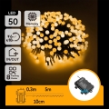 Aigostar - LED Vanjski božićni niz 50xLED/8 funkcija 3xAA 5,3m IP44 topla bijela