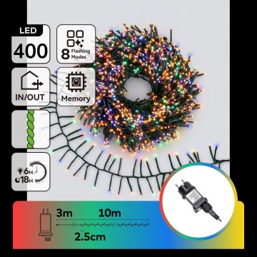 Aigostar - LED vanjski božićni svjetlosni niz 400xLED/8 funkcija 13m IP44 višebojno
