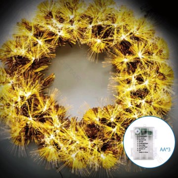Aigostar - LED vanjski božićni vijenac 3D 72xLED/3xAA promjer 50 cm IP44 topla bijela