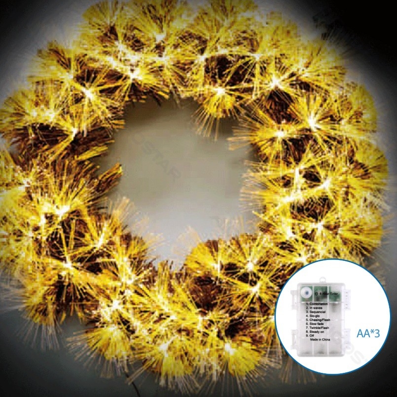 Aigostar - LED vanjski božićni vijenac 3D 72xLED/3xAA promjer 50 cm IP44 topla bijela