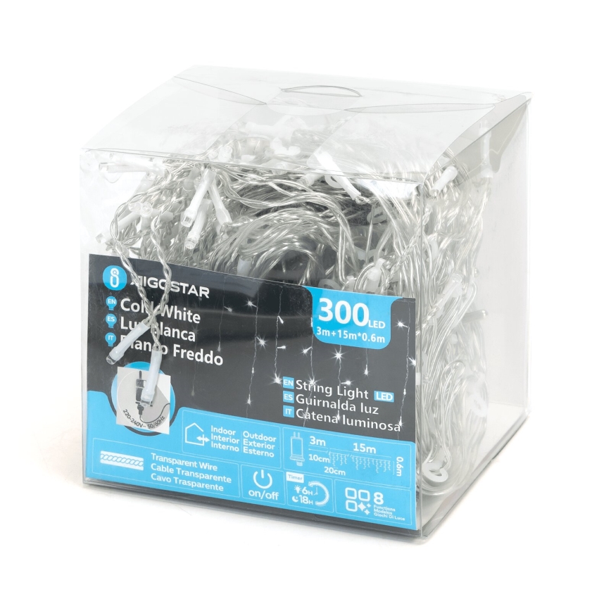 Aigostar - LED Vanjski dekorativni lanac 75xLED/6W/230V 15x0,6m IP44 hladna bijela