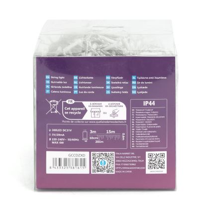 Aigostar - LED Vanjski dekorativni lanac 75xLED/6W/230V 15x0,6m IP44 hladna bijela