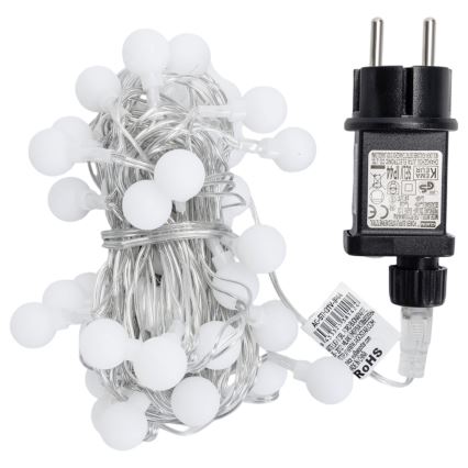 Aigostar - Vanjski dekorativni LED lanac, 50 LED, 8 funkcija, 5 m, IP44, topla bijela