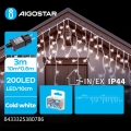 Aigostar - LED vanjski lanac 200xLED/8 funkcija 13x0,6m IP44 hladno bijela
