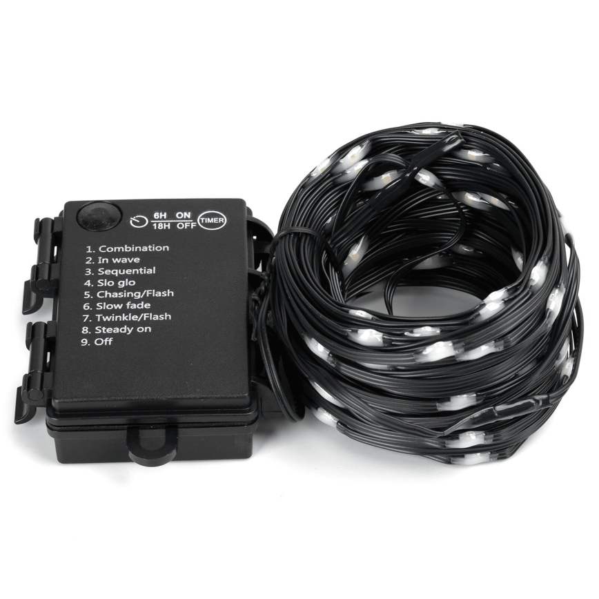 Aigostar -LED vanjski lanac 50xLED/8 funkcija 3xAA 5,3m IP44 hladna bijela