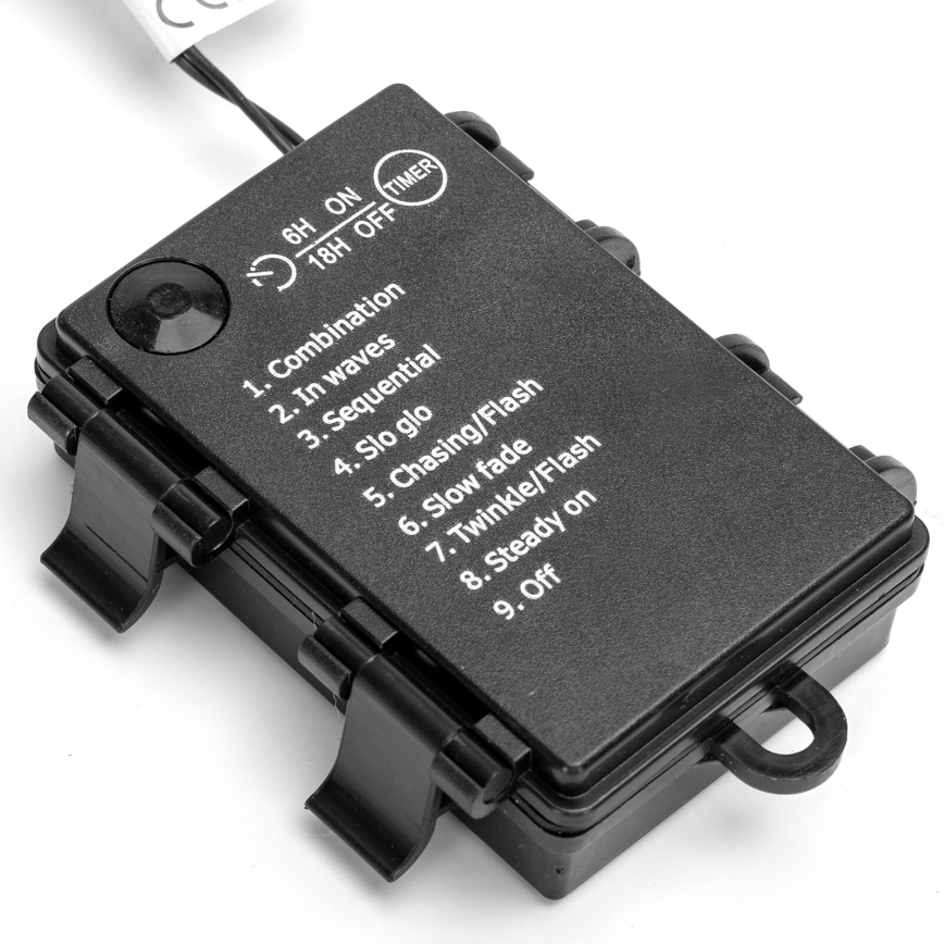 Aigostar-LED Vanjski LED lanac 300xLED/8 funkcija 3xAA 15,3m IP44 topla bijela