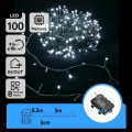 Aigostar - LED Vanjski niz 100xLED/8 funkcija 3xAA 5,3 m IP44 hladno bijela