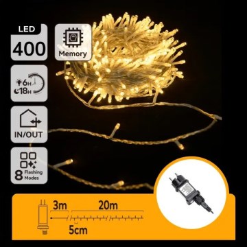 Aigostar - LED vanjski niz 400xLED/8 funkcija 20 m IP44 toplo bijela