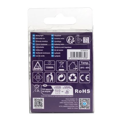 Aigostar - LED vanjski niz 50xLED/8 funkcija, 3xAA, 5,3 m, IP44, topla bijela