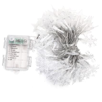 Aigostar - Vanjski LED niz 100x LED/8 funkcija, napajanje 3x AA, 10 m, IP44, hladno bijela