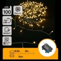 Aigostar - LED vanjski svjetlosni lanac 100xLED/8 funkcija 3xAA 5,3 m IP44 topla bijela