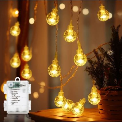 Aigostar - LED vanjski niz 100xLED/3xAA/8 funkcija, 10,3 m, IP44, topla bijela
