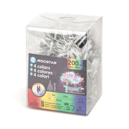 Aigostar - LED vanjski višebojni božićni lanac 200 x LED / 8 funkcija, 23 m, IP44