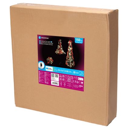 Aigostar - LED vanjsko božićno stablo 150xLED 1,8 m IP44 crvena i hladno bijela