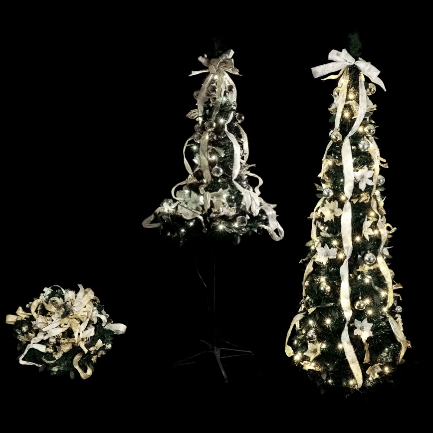 Aigostar - LED vanjsko božićno drvce, 80x LED, 1,2 m, IP44, bijelo/zlatno, hladno bijelo