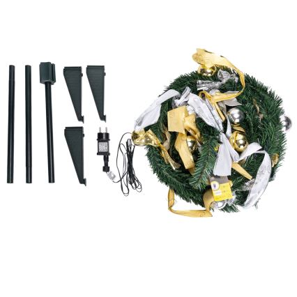 Aigostar - LED vanjsko božićno drvce, 80x LED, 1,2 m, IP44, bijelo/zlatno, hladno bijelo