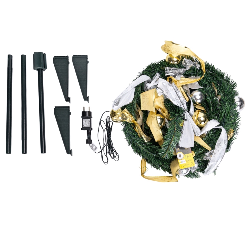 Aigostar - LED vanjsko božićno drvce, 80x LED, 1,2 m, IP44, bijelo/zlatno, hladno bijelo
