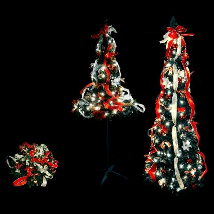 Aigostar - LED vanjsko božićno stablo 80xLED 1,2m IP44 crvena, hladno bijela