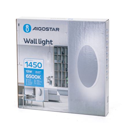Aigostar - LED zidna svjetiljka LED/12W/230V 6500K 25 cm bijela