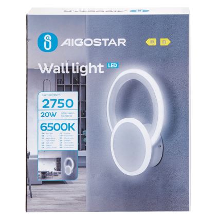 Aigostar - LED Zidna svjetiljka LED/20W/230V 6500K bijela