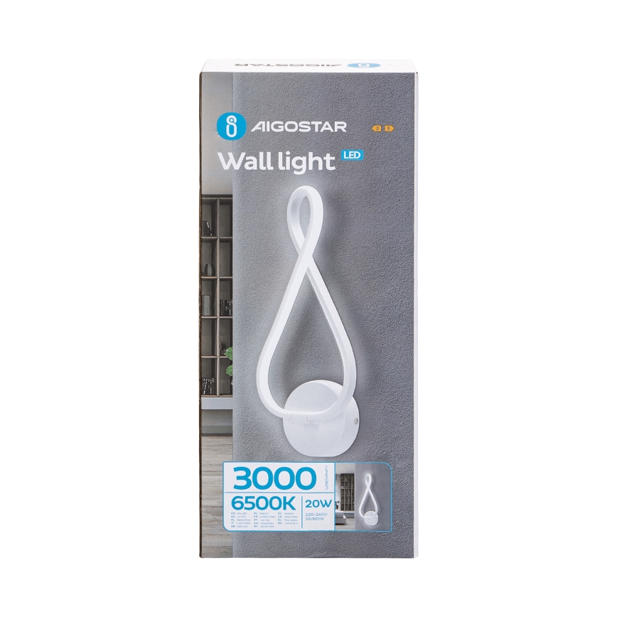 Aigostar - LED Zidna svjetiljka LED/20W/230V 6500K bijela
