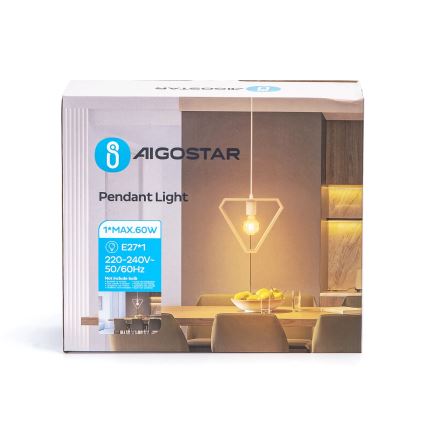 Aigostar - Luster s kablom 1xE27/60W/230V bežičasta