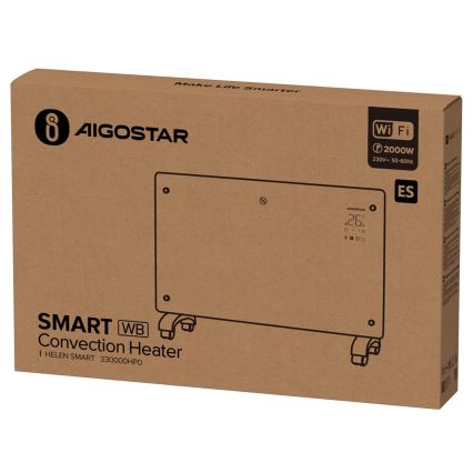 Aigostar - Pametni električni grijač/konvektor s LCD zaslonom ECO/1000/2000W Wi-Fi