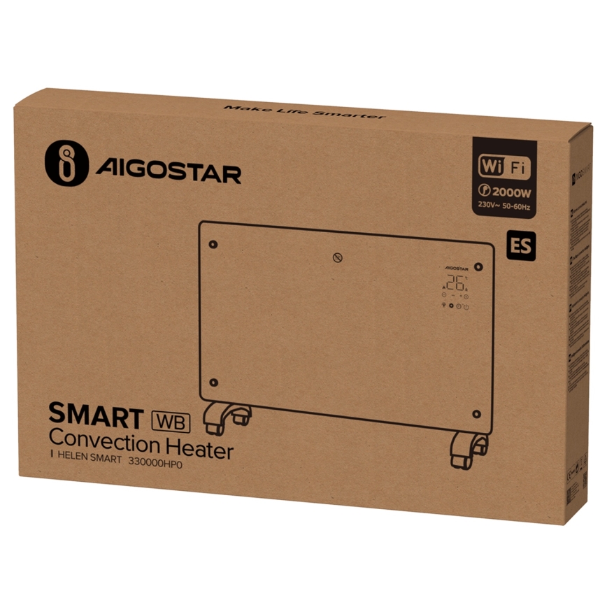 Aigostar - Pametni električni grijač/konvektor s LCD zaslonom ECO/1000/2000W Wi-Fi