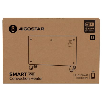 Aigostar - Pametni električni grijač/konvektor s LCD zaslonom ECO/1000/2000W Wi-Fi