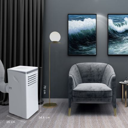 Aigostar - Pametna prenosna klima 3u1 1003 W/230 V 9000 BTU Wi-Fi bijela + daljinski upravljač