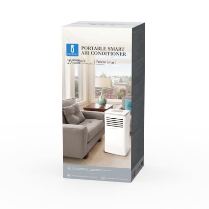Aigostar - Pametna prenosna klima 3u1 1003 W/230 V 9000 BTU Wi-Fi bijela + daljinski upravljač