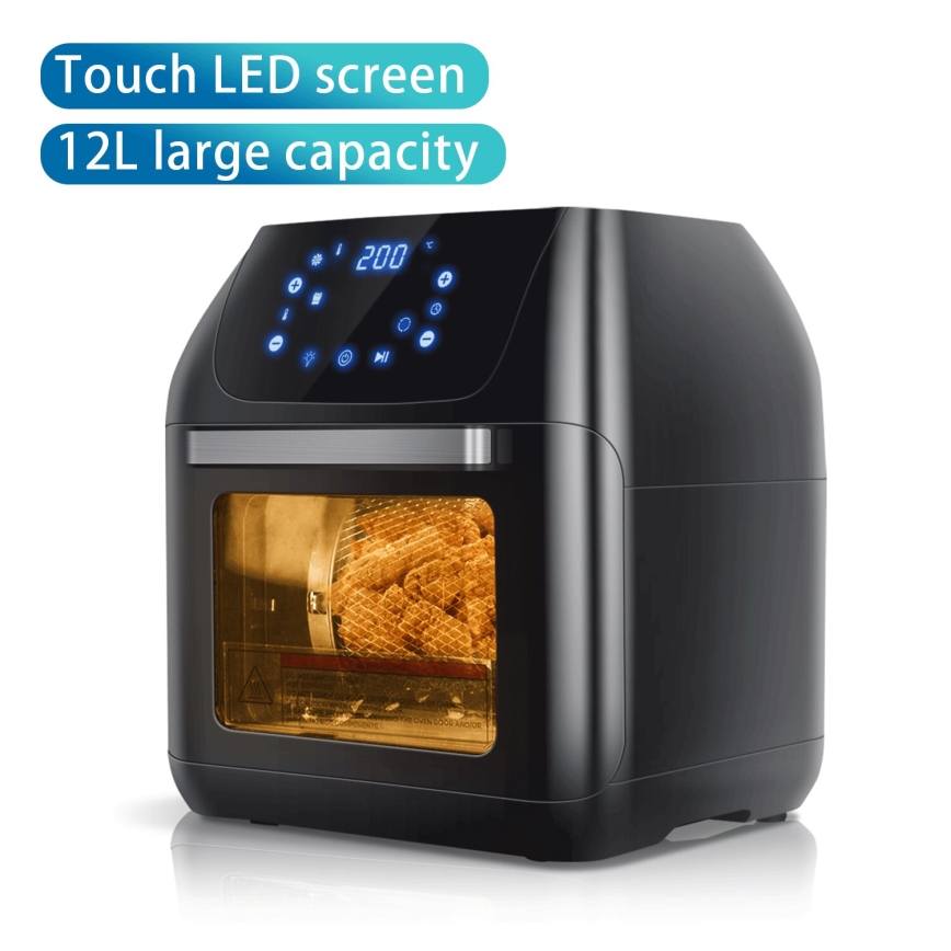 Aigostar - Pećnica na vrući zrak 1400W/230V 12l crna