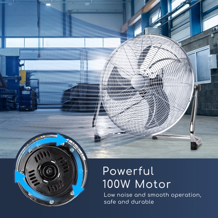 Aigostar - Podni ventilator 100W/230V 51 cm sjajni krom