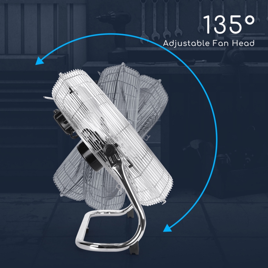 Aigostar - Podni ventilator 100W/230V 51 cm sjajni krom