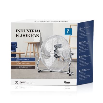 Aigostar - Podni ventilator 100W/230V 51 cm sjajni krom
