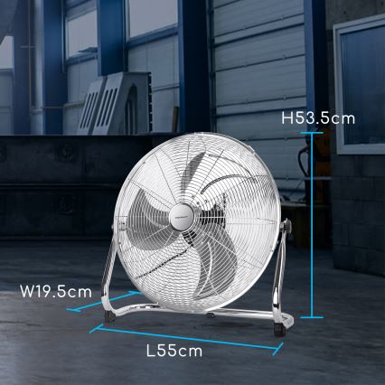 Aigostar - Podni ventilator 100W/230V 51 cm sjajni krom