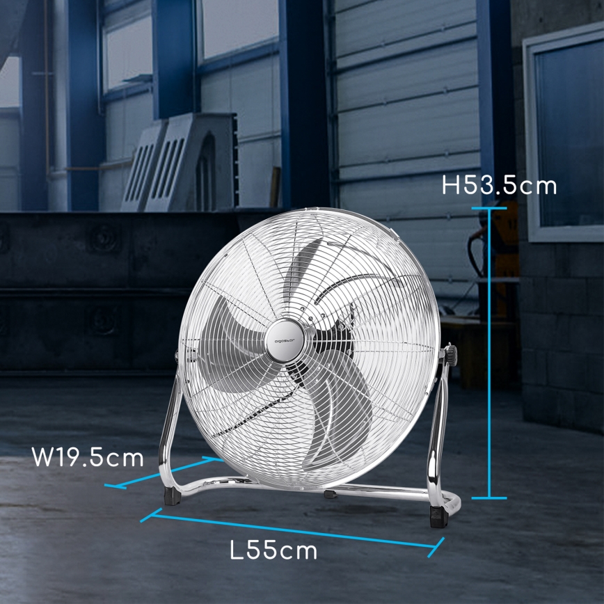 Aigostar - Podni ventilator 100W/230V 51 cm sjajni krom