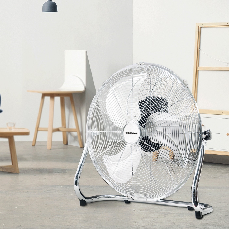 Aigostar - Podni ventilator 100W/230V sjajni krom