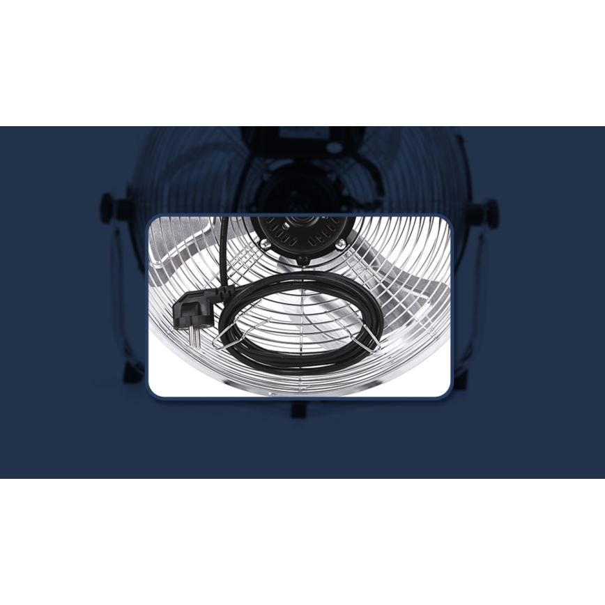 Aigostar - Podni ventilator 100W/230V sjajni krom