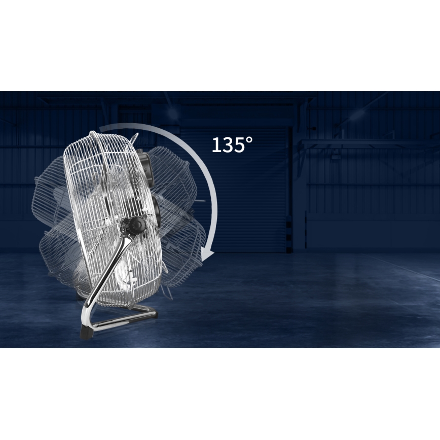Aigostar - Podni ventilator 100W/230V sjajni krom