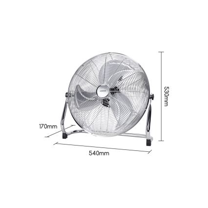 Aigostar - Podni ventilator 100W/230V sjajni krom