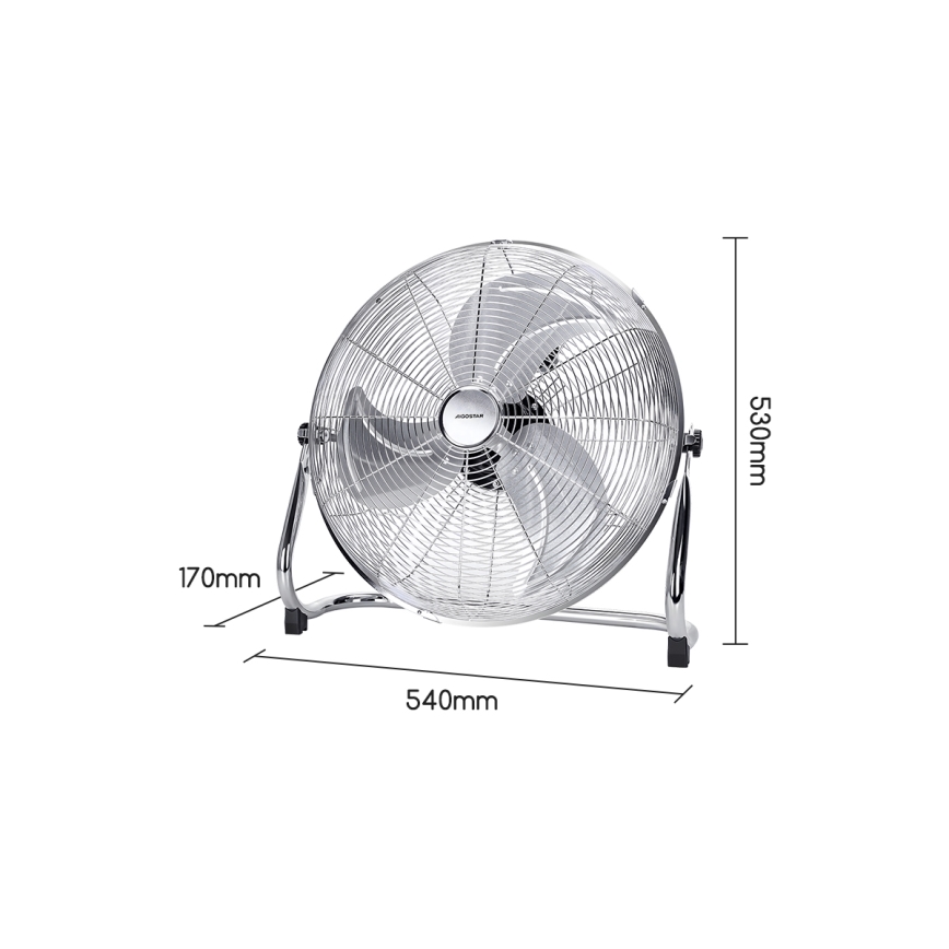 Aigostar - Podni ventilator 100W/230V sjajni krom