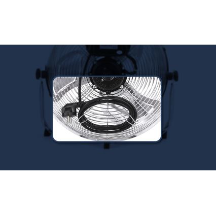 Aigostar - Podni ventilator 100W/230V sjajni krom